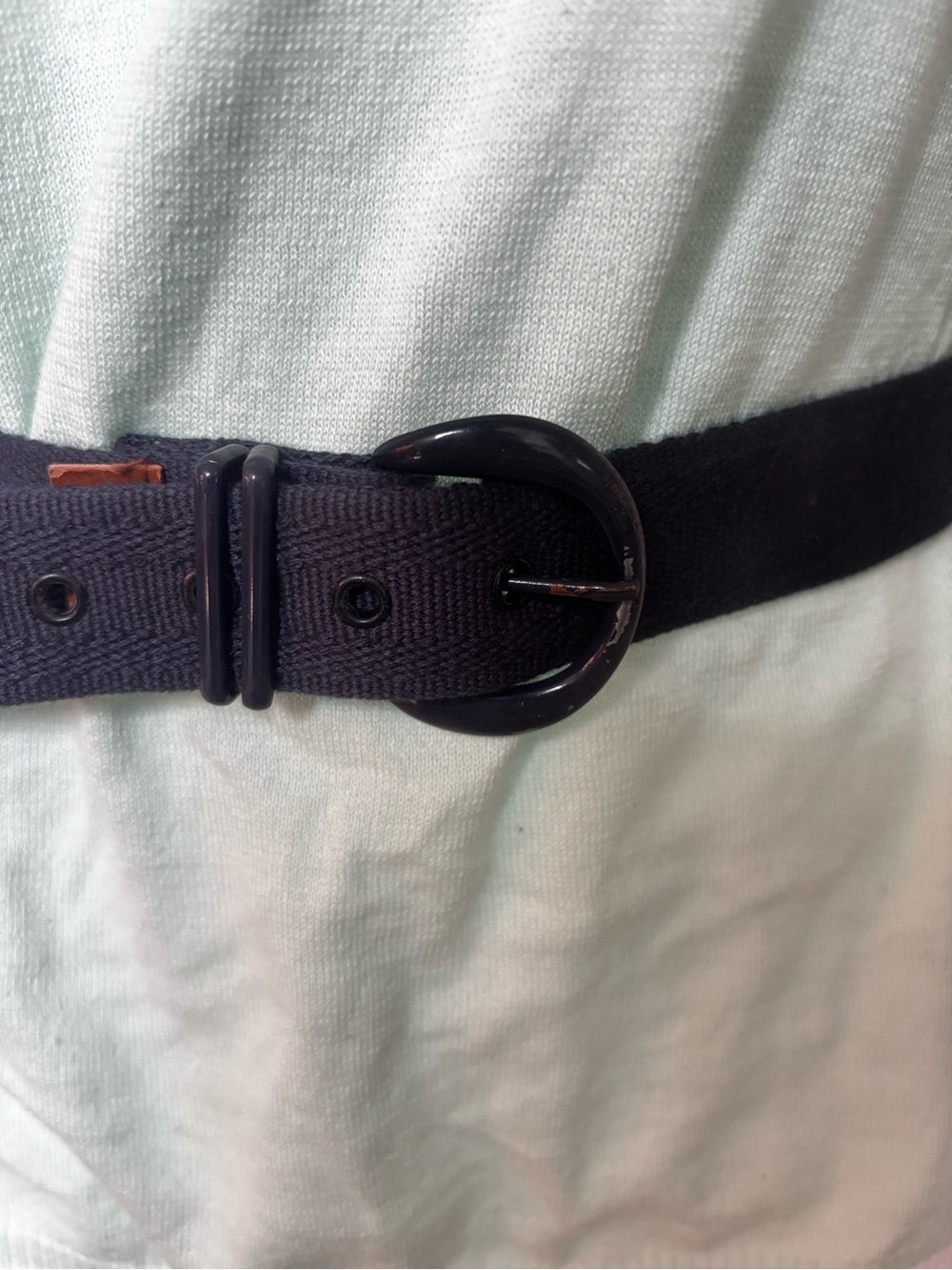 Liz Claiborne Woven Canvas Blue Belt Women's